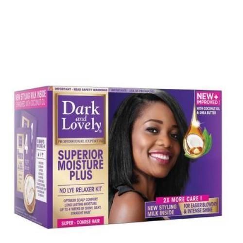 Dark & Lovely Superior Moisture Plus No Lye Relaxer Kit.