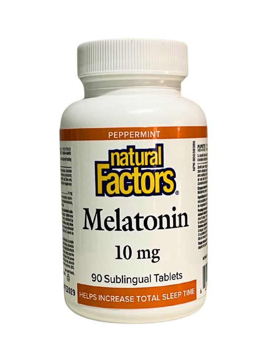 Natural Factors Melatonin 10mg (Peppermint) Sublingual 90 Tablets