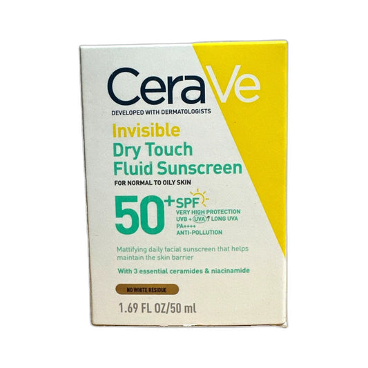 CERAVE INVINSIBLE DRY TOUCH FLUID SUNSCREEN SPF 50 FOR NORMAL TO OILY SKIN