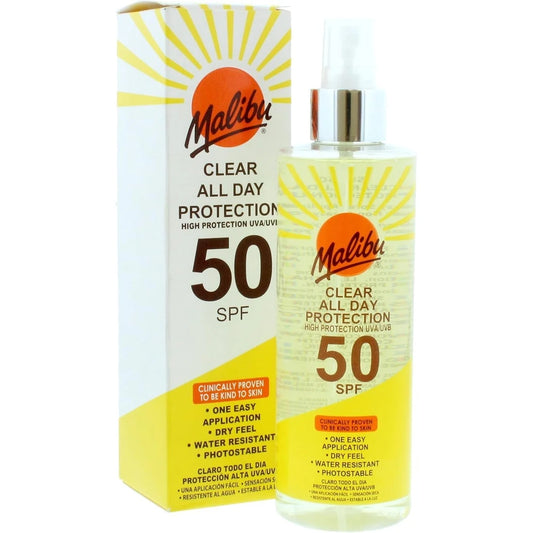 MALIBU SUNSCREEN SPRAY SPF 50 CLEAR ALL DAY  UVA/UVB